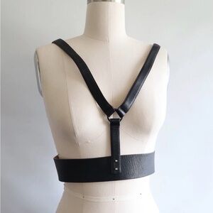 Herve Leger Black Leather Harness Size XS